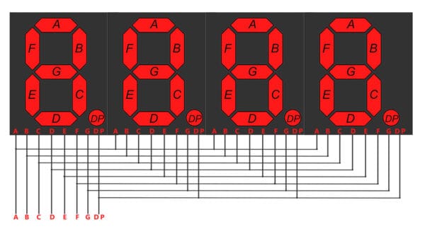 Learn How a 4-Digit 7-Segment LED Display Works and how to control it ...