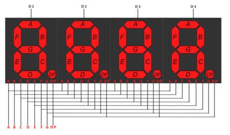 Learn How a 4-Digit 7-Segment LED Display Works and how to control it ...