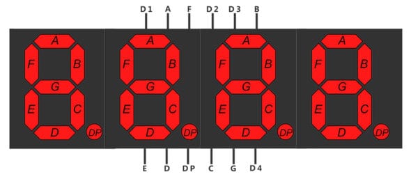 Learn How a 4-Digit 7-Segment LED Display Works and how to control it ...